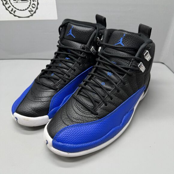 Nike Women Air Jordan 12 Retro Black/Hyper Royal AO6068-004 Size 8.5 Men Size 7 - Picture 3 of 13
